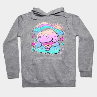 Cute sunshine bubble head girl in kawaii style Hoodie